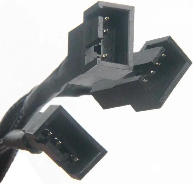 Alt view image 4 of 6 - Dual Case Fan Power Adapter 1 to 3 Converter Case Fan Splitter Cable 4Pin PWM Cable Cooling Splitter Duplicator 2-pack