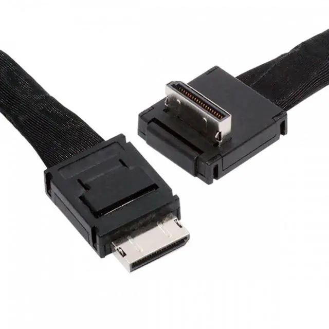 Alt view image 4 of 7 - Aomoproing Down Angled 90 Degree OcuLink PCIe 4.0 PCI-Express Data Active Cable for eGPU SSD 80cm
