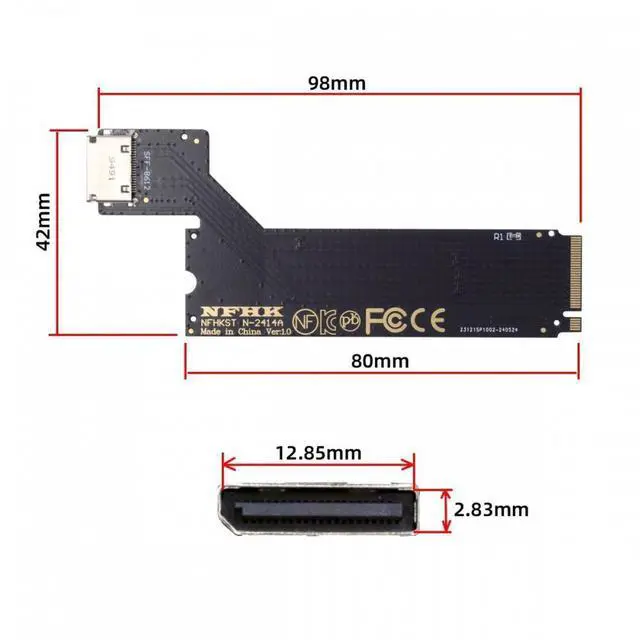 Alt view image 3 of 7 - Aomoproing PCI-E 4.0 M.2 M-key to Oculink SFF-8612 SFF-8611 Host Adapter for 2024 ThinkBook 14+ AMD8845 External Graphics Card & SSD