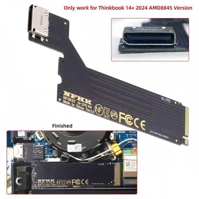 Alt view image 4 of 7 - Aomoproing PCI-E 4.0 M.2 M-key to Oculink SFF-8612 SFF-8611 Host Adapter for 2024 ThinkBook 14+ AMD8845 External Graphics Card & SSD