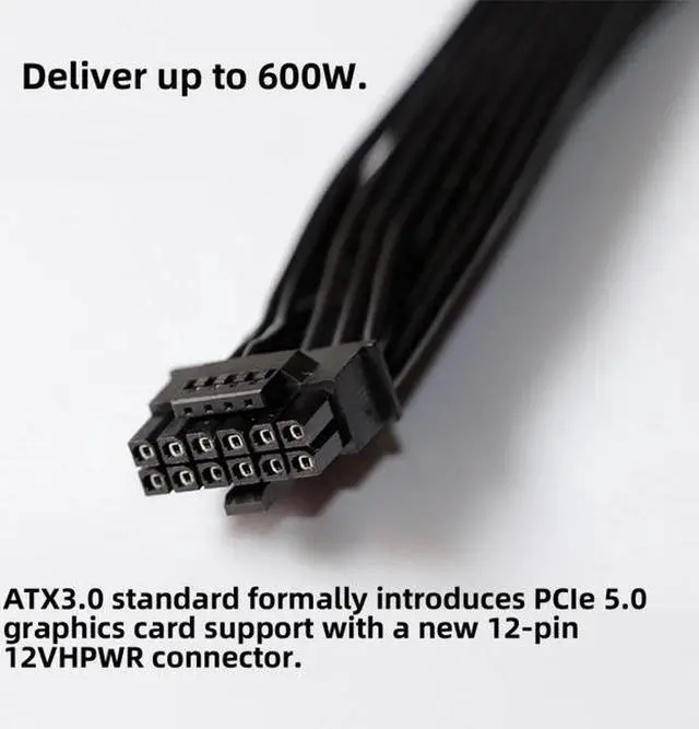 Alt view image 6 of 6 - Aomoproing 12VHPWR ATX3.0 PCI-E 5.0 Power Modular Cable to Dual ATX 8Pin for 3080 3090TI PSU 16Pin 12+4P Graphics Card