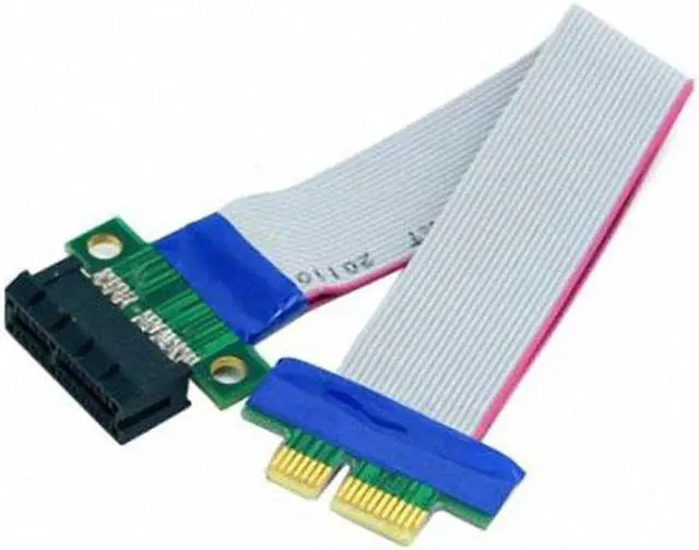 Alt view image 5 of 7 - Aomoproing PCI-E Express 1X Slot Riser Card Extender Extension Ribbon Flex Relocate Cable 20cm