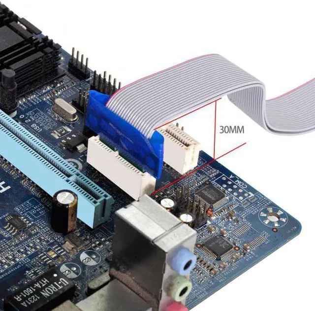 Alt view image 2 of 7 - Aomoproing PCI-E Express 1X Slot Riser Card Extender Extension Ribbon Flex Relocate Cable 20cm