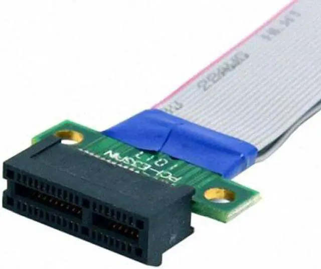 Alt view image 4 of 7 - Aomoproing PCI-E Express 1X Slot Riser Card Extender Extension Ribbon Flex Relocate Cable 20cm