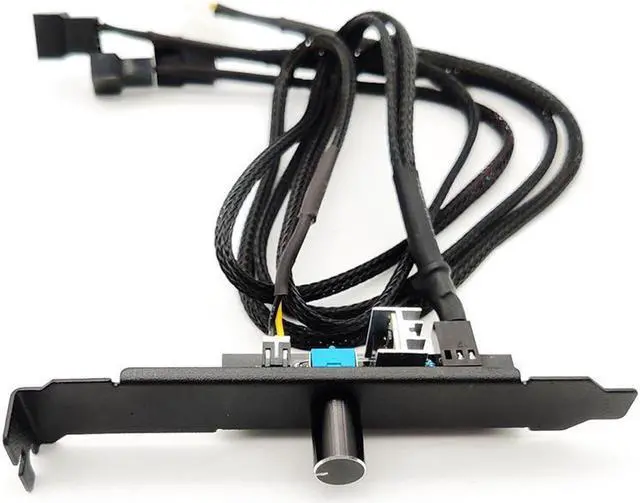 Alt view image 4 of 6 - PCI Slot Fan Speed Controller 3 Fans by 1 Knobs w/ On OFF Switch- Power by Molex 4pin(12V Only)-45cm Cable 0-100% Stepless Speed Adjust