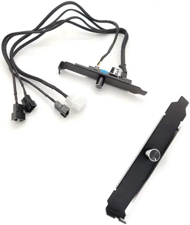 Alt view image 5 of 6 - PCI Slot Fan Speed Controller 3 Fans by 1 Knobs w/ On OFF Switch- Power by Molex 4pin(12V Only)-45cm Cable 0-100% Stepless Speed Adjust
