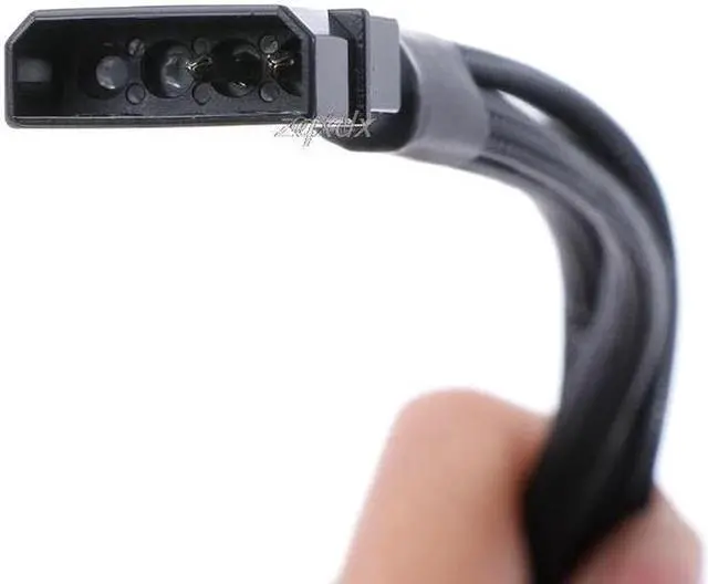 Alt view image 5 of 6 - 1 To 4 Way Y-Splitter Sleeved 4-Pin Molex Male To 4x 3-Pin/4-Pin PWM Male Connector Fan Extension Adapter Cable