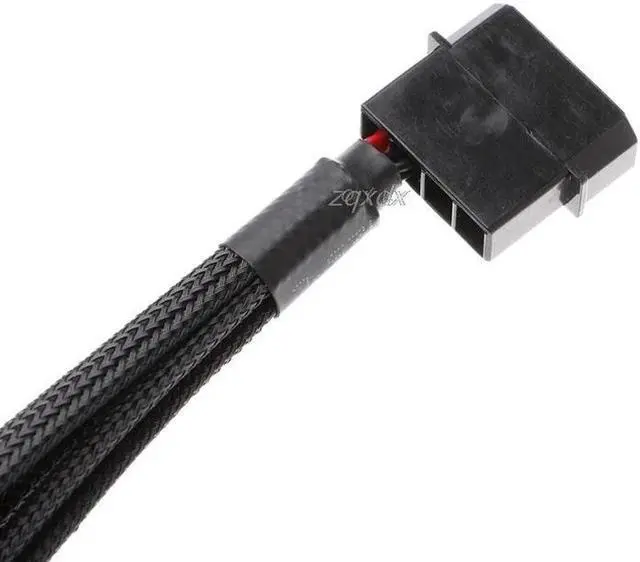Alt view image 3 of 6 - 1 To 4 Way Y-Splitter Sleeved 4-Pin Molex Male To 4x 3-Pin/4-Pin PWM Male Connector Fan Extension Adapter Cable