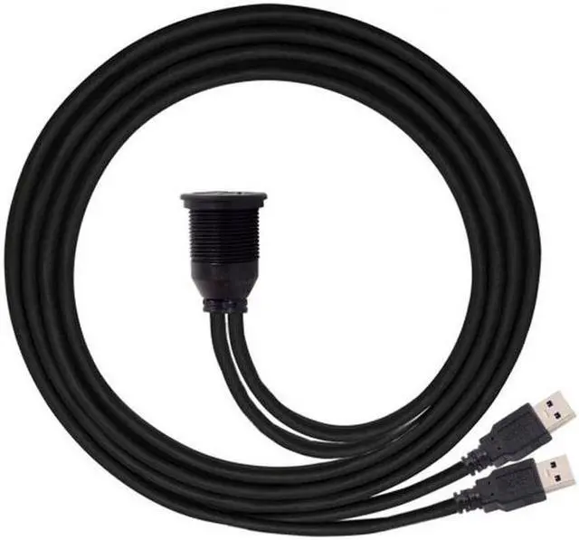 Alt view image 4 of 7 - Aomoproing 1m Waterproof Dual USB 3.0 Extension AUX Flush Mount Car Mount Extension Cable for Dashboard Panel