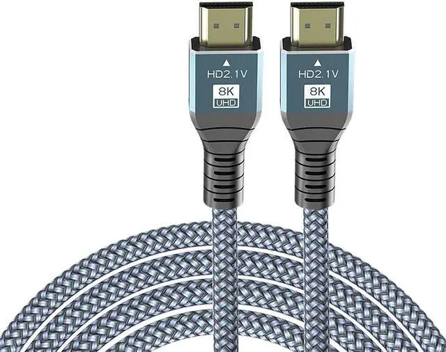Main image of New 8K HDMI-compatible Cable, 48Gbps 8K & 4K Ultra High Speed Cords(8K@60Hz 7680x4320, 4K@120Hz) eARC HDR10 HDCP 2.2 & 2.3 3D, Compatible for PS5/PS4/X-Box/Roku TV/HDTV/Blu-ray, 3.3ft, 2-Pack