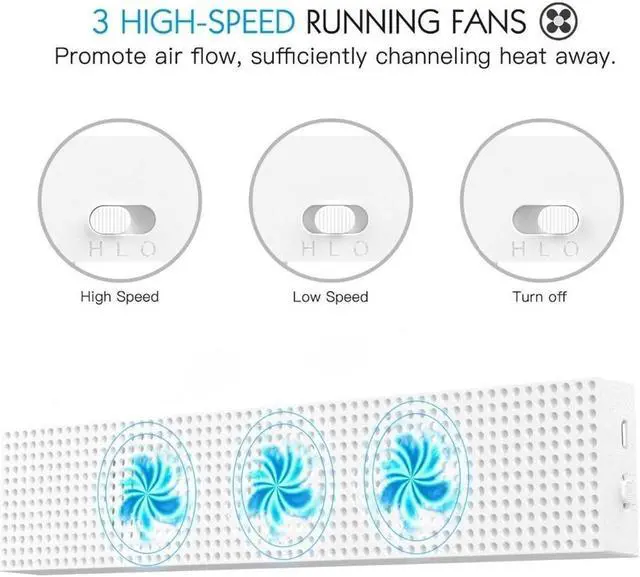 Alt view image 3 of 7 - DOBE Game Console Cooling Fans with Dual USB Ports & Low/High Speed Switch for XBOX One S Console