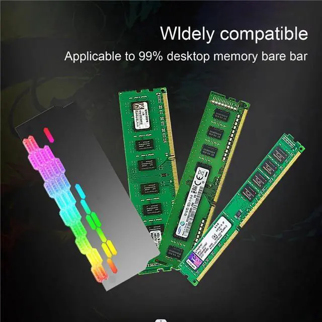 Alt view image 6 of 7 - COOLMOON Memory Heatsink Heat Sink Memory Cooling Vest Heat Sink Aura Sync ARGB Flashing Heat Sink for PC Desktop PC (White)