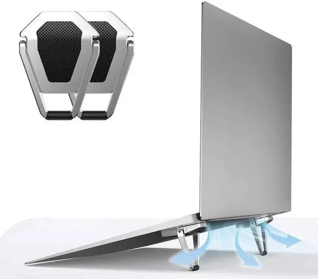 Main image of 2 Pack Laptop Computer Metal Stealth Bracket, Ergonomic Laptops Elevator for Desk, Flat Support Frame Notebook Raised Cooling Bracket