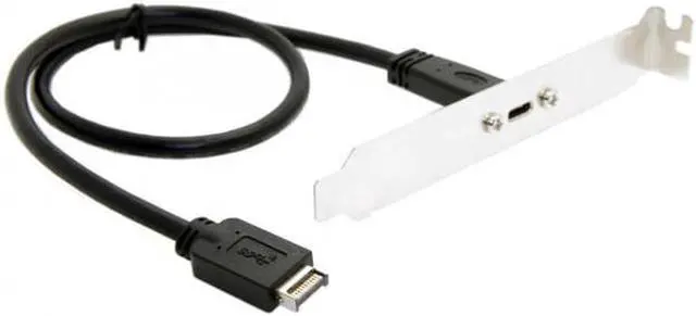 Alt view image 6 of 6 - Aomoproing UC-037 USB 3.1 Front Panel Header to USB-C Type-C Female Extension Cable 40cm with Panel Mount Screw