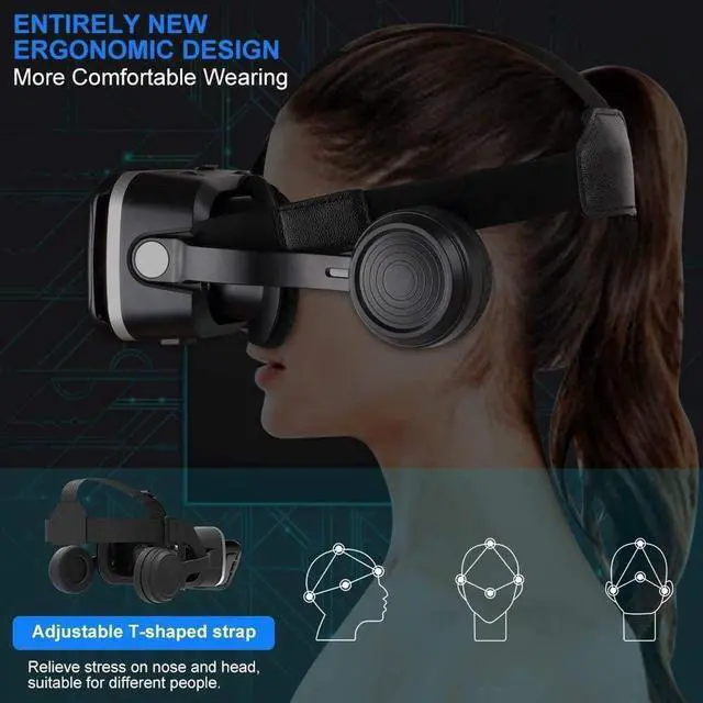 Alt view image 2 of 7 - Virtual Reality Headset - VR SHINECON 3D Glasses for Movies, Video, Games - VirtuReality Glasses VR Goggles for iPhone, Android and Other Phones Within 4.7-6.2 inch