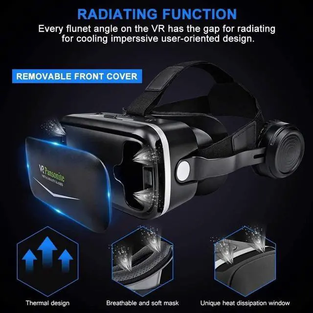 Alt view image 3 of 7 - Virtual Reality Headset - VR SHINECON 3D Glasses for Movies, Video, Games - VirtuReality Glasses VR Goggles for iPhone, Android and Other Phones Within 4.7-6.2 inch