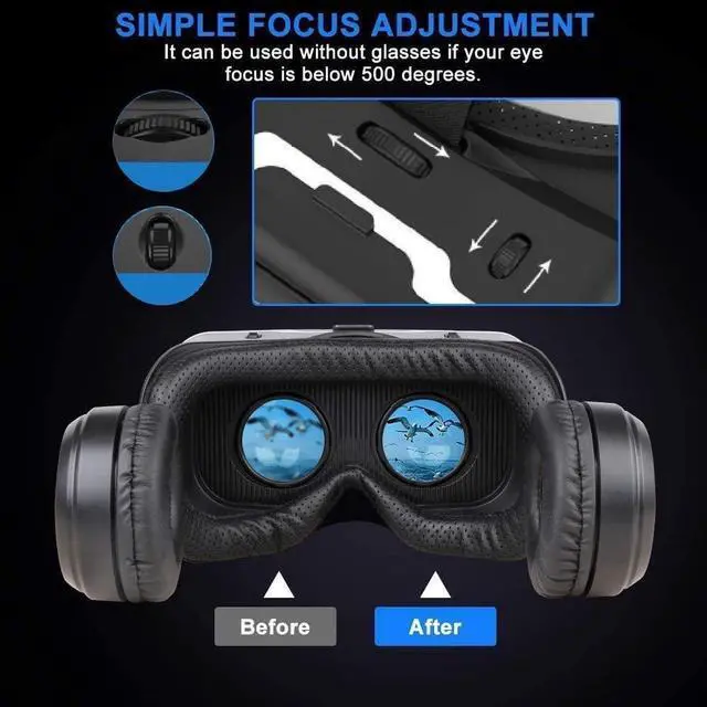 Alt view image 6 of 7 - Virtual Reality Headset - VR SHINECON 3D Glasses for Movies, Video, Games - VirtuReality Glasses VR Goggles for iPhone, Android and Other Phones Within 4.7-6.2 inch