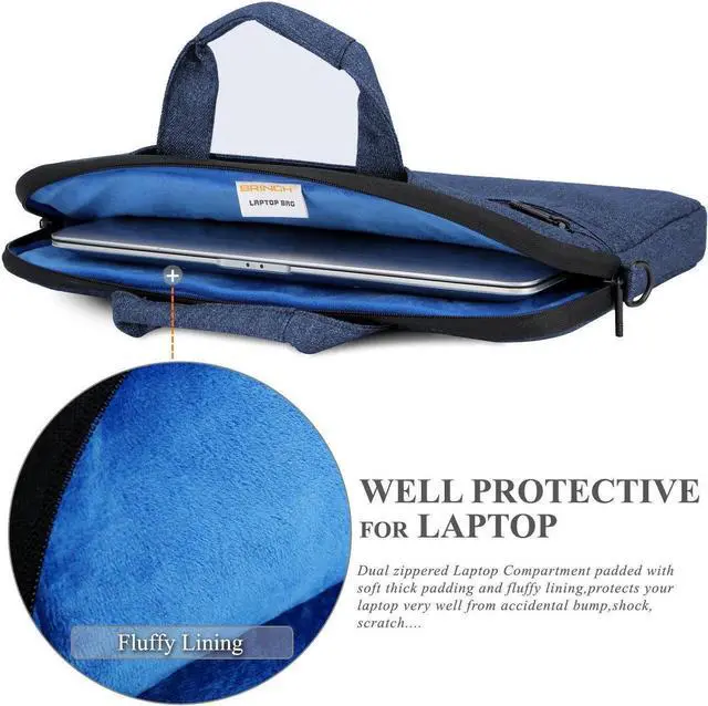 Alt view image 6 of 7 - 13 - 14 inch Waterproof Laptop Shoulder Messenger Bag Case Sleeve for 13 Inch 14 Inch Laptop Macbook Pro Case Laptop Briefcase,Blue