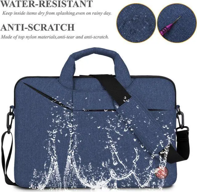 Alt view image 7 of 7 - 13 - 14 inch Waterproof Laptop Shoulder Messenger Bag Case Sleeve for 13 Inch 14 Inch Laptop Macbook Pro Case Laptop Briefcase,Blue