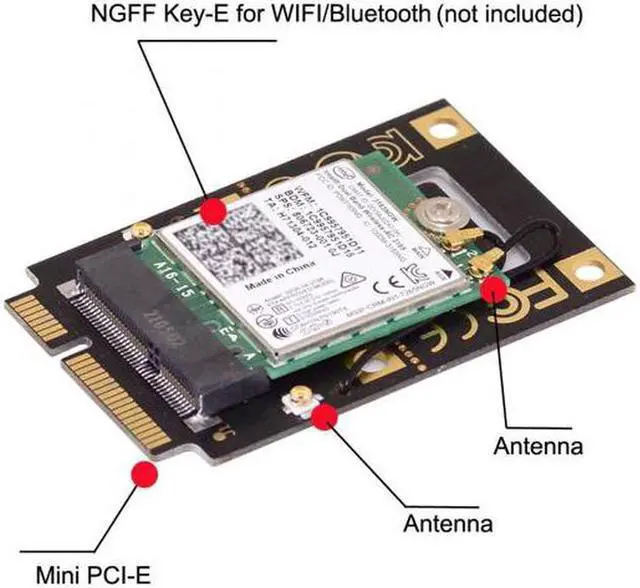 Alt view image 6 of 7 - Aomoproing  NGFF M.2 Key-A to Mini PCI-E PCI Express Converter Adapter for 9260 8265 7260 AC Wifi Bluetooth Wireless Card