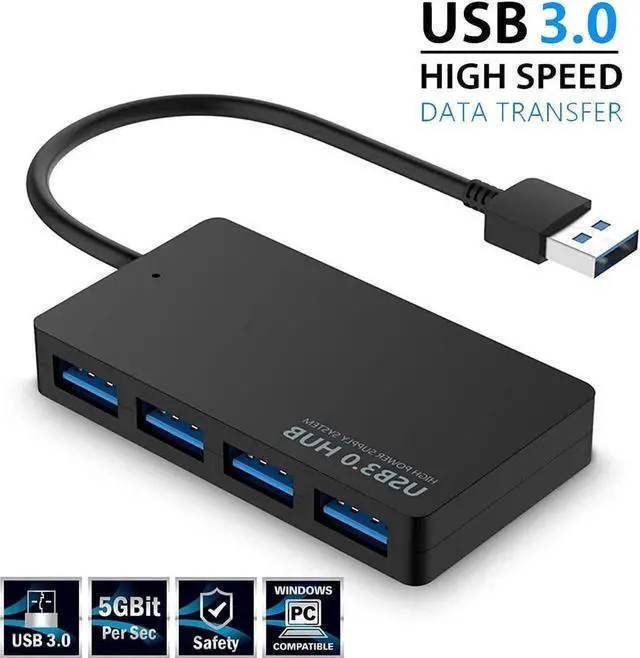 Alt view image 5 of 6 - USB 3.0 Hub-USB Port Expander, Multi USB Port, Ultra Slim Portable Data Hub Applicable, for Keyboard & Mouse Printer USB Fan&Lamp Portable Storage Device, 4 Port USB3.0 Hub