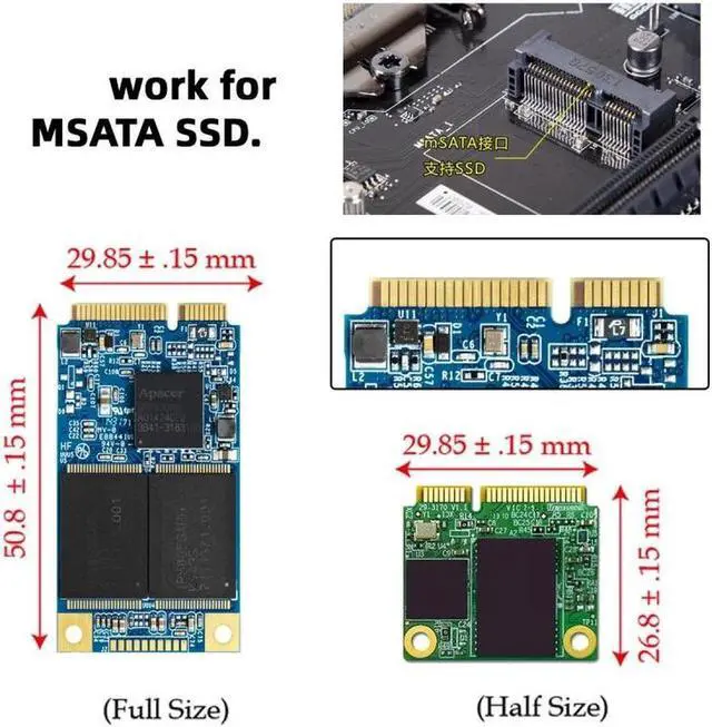 Alt view image 7 of 7 - Aomoproing Dual MSATA NGFF B+M SSD Card JBOD Raid0 Span Bridge to 2.5inch SATA Combo HDD Disk Drive Enclosure