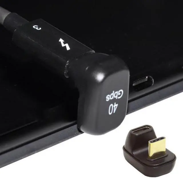 Alt view image 7 of 7 - Aomoproing 40Gbps USB4 Type C Male to Female Power Data Video Adapter Opposite U Shape Back Angled for NS SwitchPhoneLaptop