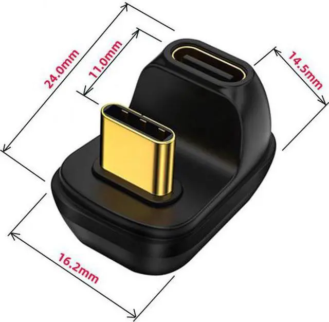 Alt view image 4 of 7 - Aomoproing 40Gbps USB4 Type C Male to Female Power Data Video Adapter Opposite U Shape Back Angled for NS SwitchPhoneLaptop