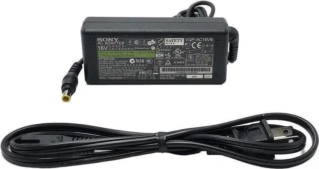 Alt view image 6 of 6 - NEW Genuine So-ny VGP-AC16V8 AC Power Supply Adapter for Sony VAIO W/Cord