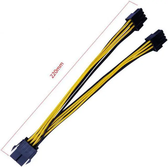 Alt view image 5 of 6 - 1Pcs 8 Pin PCI Express To Dual PCIE 8 (6+2) Pin Power Cable 22cm Motherboard Graphics Card PCI-E GPU Power Data Cable Splitter