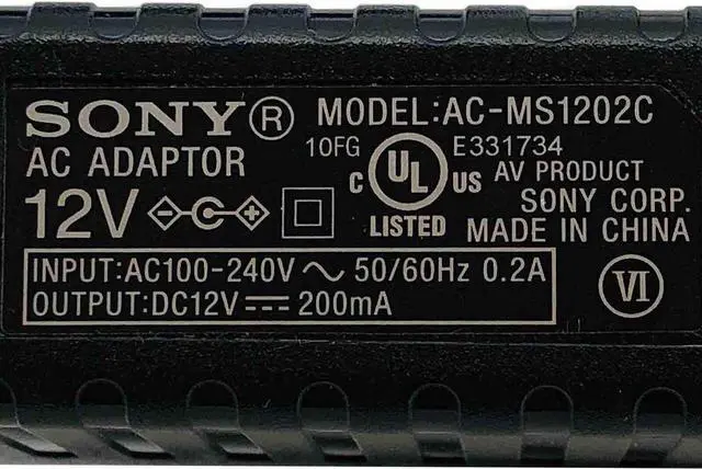Main image of Genuine AC Power Supply Adapter So-ny AC-MS1202C So-ny AC-S1202S 7W 12V 0.2A (200mA) OEM
