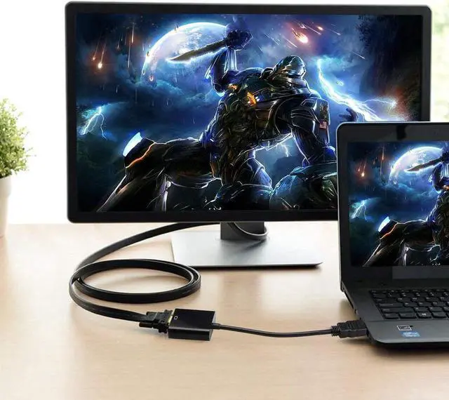 Alt view image 3 of 6 - Isptewhie HDMI to VGA Gold-Plated HDMI to VGA Adapter Male to Female for Computer Desktop Laptop PC Monitor Projector HDTV Chromebook Raspberry Pi Roku Xbox and More