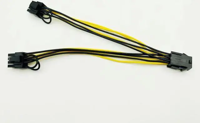 Alt view image 3 of 6 - 10PCS 6pin PCI Express to PCIe Dual 8pin Cable Motherboard Graphics Video Card PCI-e GPU VGA Splitter Hub Power Cable for Mining