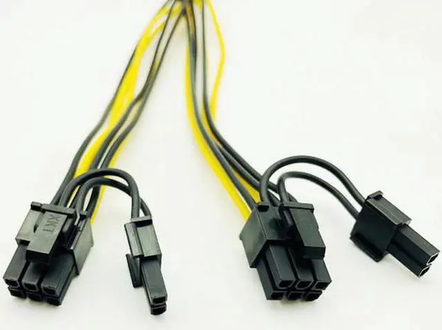Alt view image 6 of 6 - 10PCS 6pin PCI Express to PCIe Dual 8pin Cable Motherboard Graphics Video Card PCI-e GPU VGA Splitter Hub Power Cable for Mining