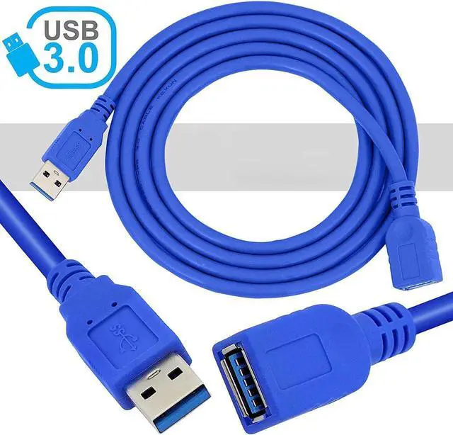 Alt view image 2 of 7 - USB 3.0 Extension Cable 3-Pack ,USB 3.0 High Speed Extender Cord Type A Male to A Female Extension Cable for Laptops/PC/Keyboard/Card Reader/Printer - Blue 10 ft.