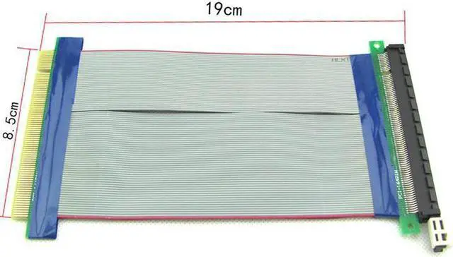 Alt view image 2 of 6 - PCI-E 16X To 16X Riser Card PCIe X16 Extender Flexible Ribbon Extension Cable Adapter For Graphics Card Machine
