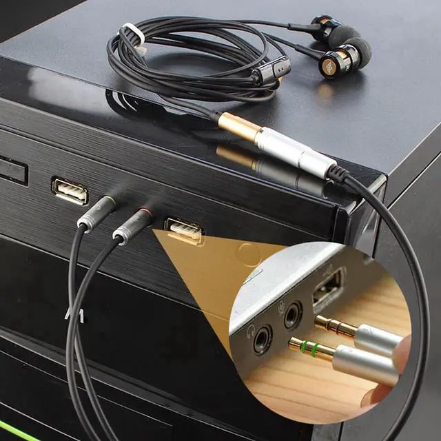 Alt view image 4 of 7 - (2 Pack) Headphones Y Cable Splitter Adapter for Computer, 3.5mm Female to 2 Male Premium Gold-Plated Corrosion-Resistant Audio Mic Y Cable for Headset Connecting to PC- 1Ft/30cm, Gray