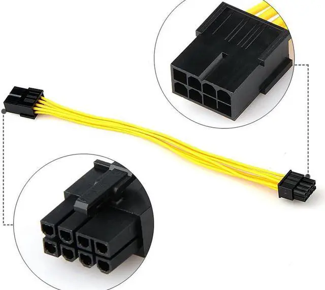 Alt view image 5 of 6 - 8-pin PCI Express to Pcie 8 pin (6+2) PC Motherboard Graphics Video Card Pci-e GPU VGA ATX PSU Power Extension Cable