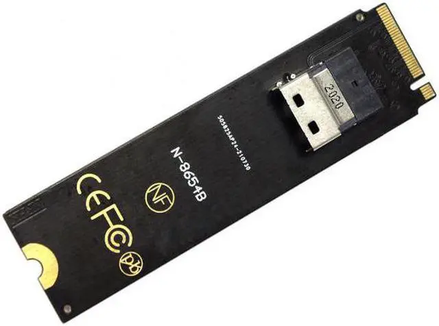 Alt view image 7 of 7 - Aomoproing NGFF M-Key NVME to U.2 U2 Kit SFF-8639 to SFF-8654 Slimline SAS PCIe SSD Adapter for Mainboard