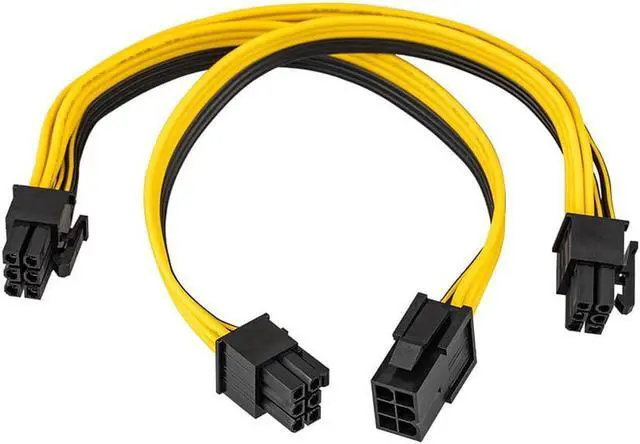 Alt view image 2 of 6 - PCI Express 6Pin Female to 3 6 Pin Male PCI-E PCIe Extension Cable Power Supply Splitter for Graphics Video Card Adapter