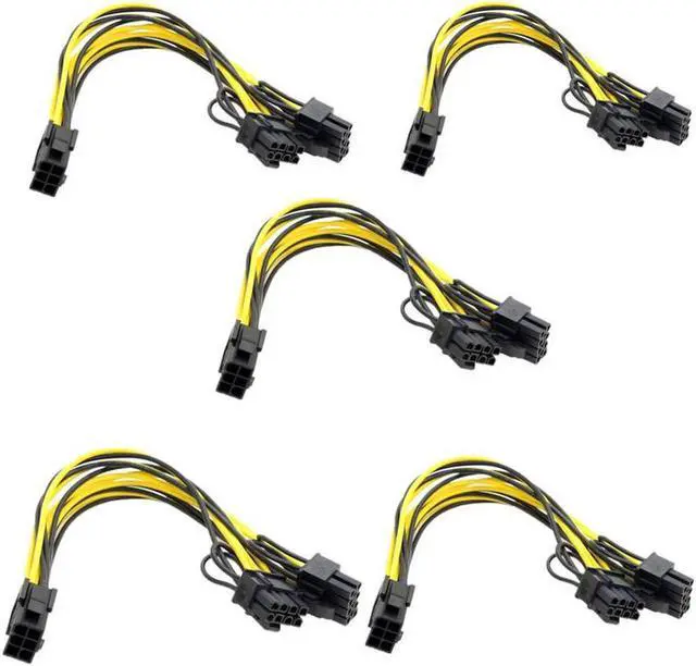 Main image of 5PCS PCI-E 6-pin to Dual 6+2-pin (6-pin/8-pin) Power Splitter Cable Graphics Card PCIE PCI Express 6Pin to Dual 8Pin Power Cable