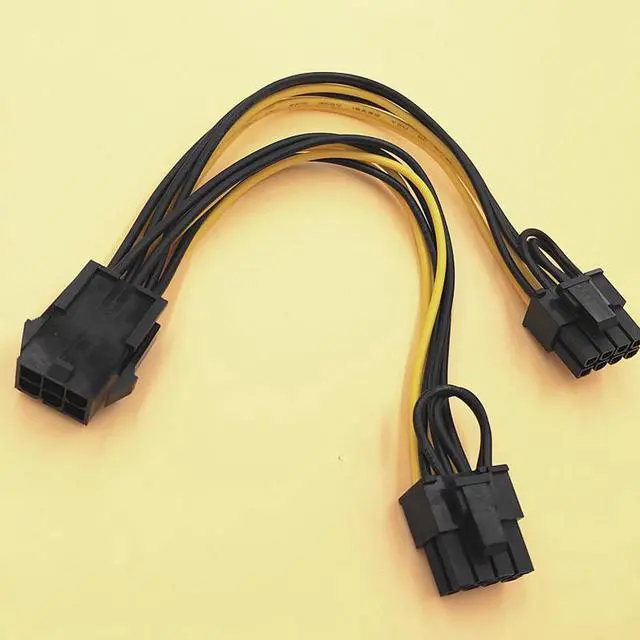 Alt view image 5 of 6 - 5PCS PCI-E 6-pin to Dual 6+2-pin (6-pin/8-pin) Power Splitter Cable Graphics Card PCIE PCI Express 6Pin to Dual 8Pin Power Cable