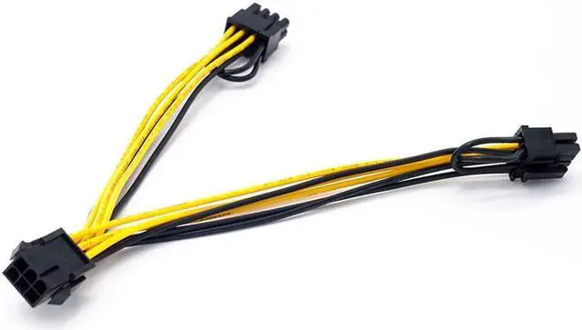 Alt view image 3 of 6 - PCI-E 6-pin to Dual 6+2-pin (6-pin/8-pin) Power Splitter Cable Graphics Card PCIE PCI Express 6Pin to Dual 8 Pin Power Cable