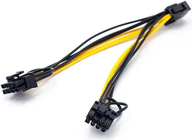 Alt view image 2 of 6 - PCI-E 6-pin to Dual 6+2-pin (6-pin/8-pin) Power Splitter Cable Graphics Card PCIE PCI Express 6Pin to Dual 8 Pin Power Cable