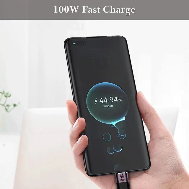 Alt view image 5 of 7 - USB C Female to USB C Male Cable,USB4 / Thunderbolt 4/3 Cable 100W,40Gbps Data Transfer Sync, Short USB C Cable Supports 8K Display