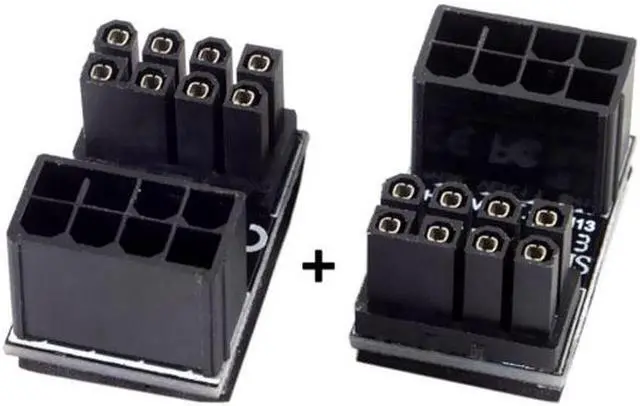 Main image of Aomoproing ATX 8Pin Female to 8pin Male 180 Degree Angled Power Adapter for Desktops Graphics Card