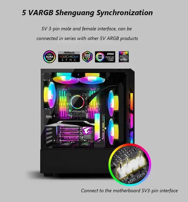 Alt view image 3 of 6 - COOLMOON CM-GH2 GPU Stand Cooling Support Colorful Bracket Computer Graphics Video Card Stand Vertical 5V ARGB GPU Holder