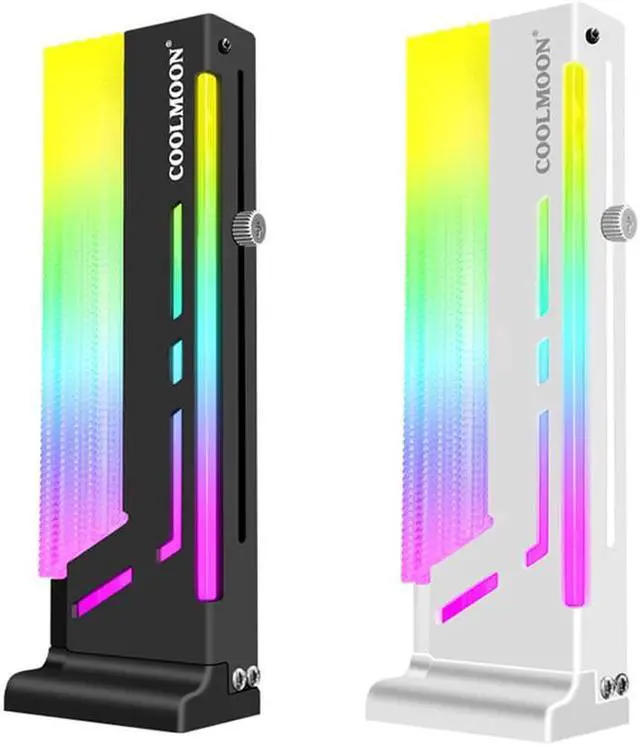 Alt view image 4 of 6 - COOLMOON CM-GH2 GPU Stand Cooling Support Colorful Bracket Computer Graphics Video Card Stand Vertical 5V ARGB GPU Holder