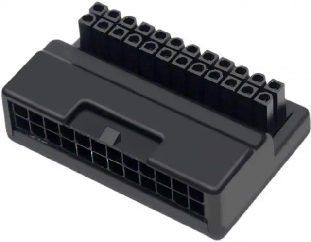 Main image of Aomoproing Overmold ATX 24Pin Female to 24pin Male 90 Degree Power Adapter Mainboard Motherboard for Desktops PC Supply