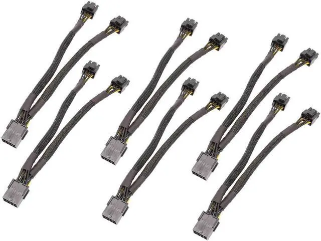 Alt view image 6 of 6 - 10Pcs 21/50cm 8Pin PCI Express to Dual PCIE 8(6+2) pin Power Cable Motherboard Graphics Card PCI-E GPU Power Data Cable Splitter